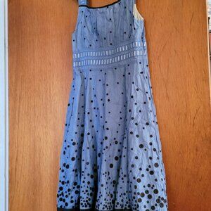 Floreat Anthropologie Blue Glass of Bubbly Polka Dot Dress 2
